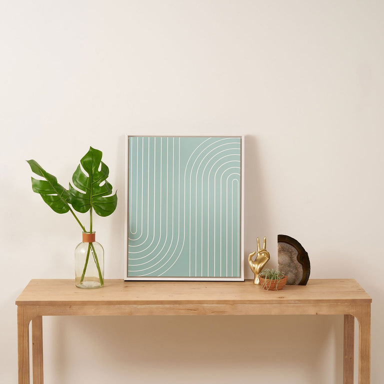 Minimal Line Curvature Sage Art Canvas