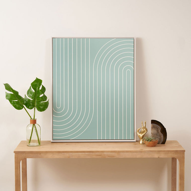 Minimal Line Curvature Sage Art Canvas