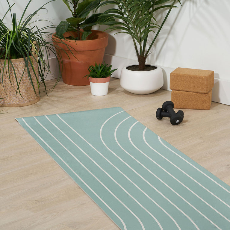 Minimal Line Curvature Sage Yoga Mat