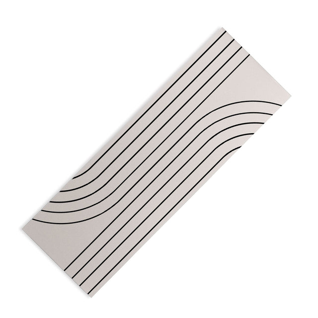 Minimal Line Curvature White Yoga Mat