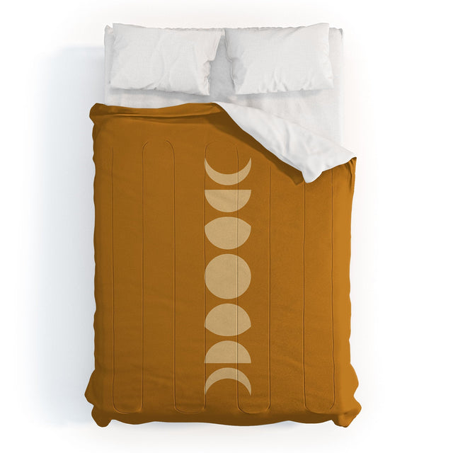 MINIMAL MOON PHASES ORANGE DUVET / COMFORTER