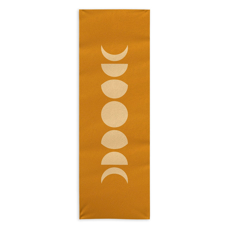Minimal Moon Phases Orange Yoga Towel