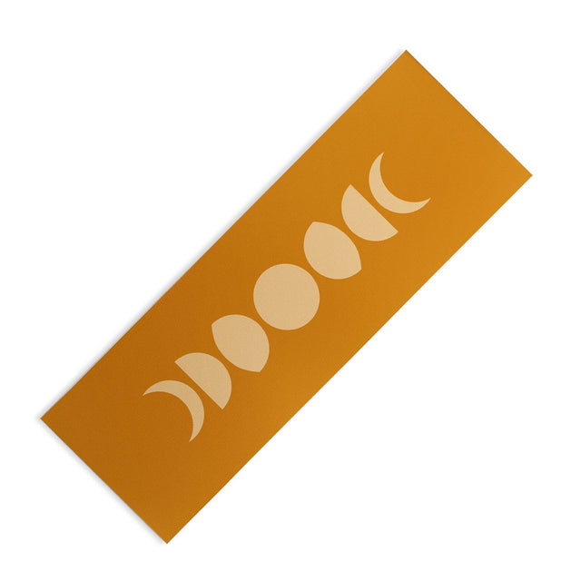 Minimal Moon Phases Orange Yoga Mat