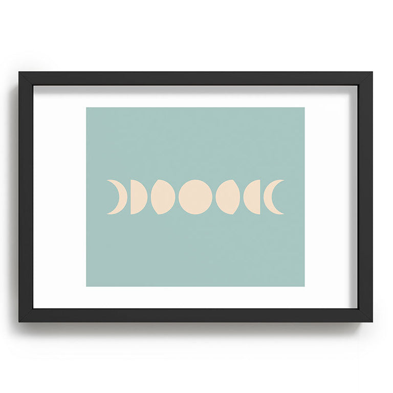 Minimal Moon Phases Sage Recessed Framing Rectangle