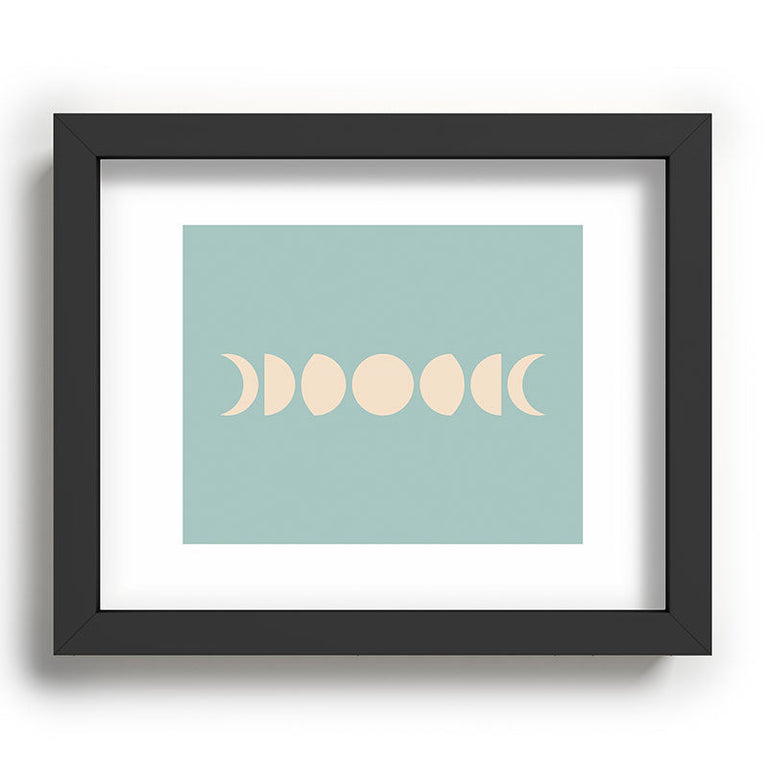 Minimal Moon Phases Sage Recessed Framing Rectangle