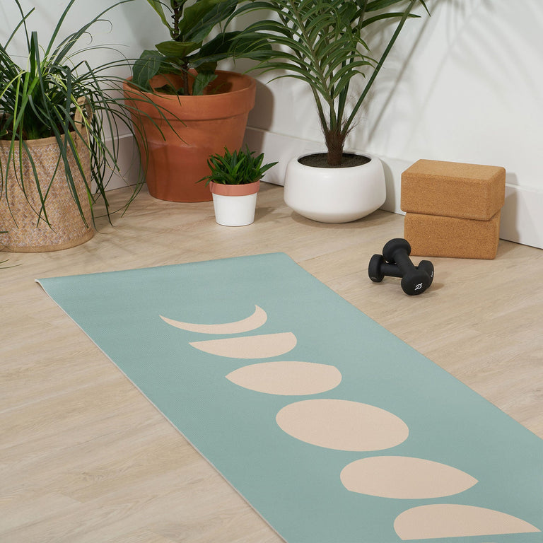 Minimal Moon Phases Sage Yoga Mat