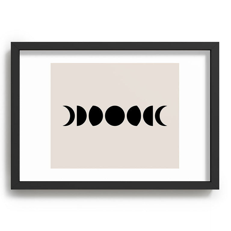 Minimal Moon Phases White Recessed Framing Rectangle