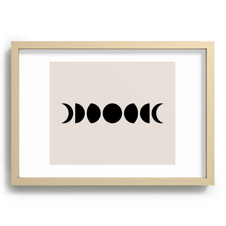 Minimal Moon Phases White Recessed Framing Rectangle