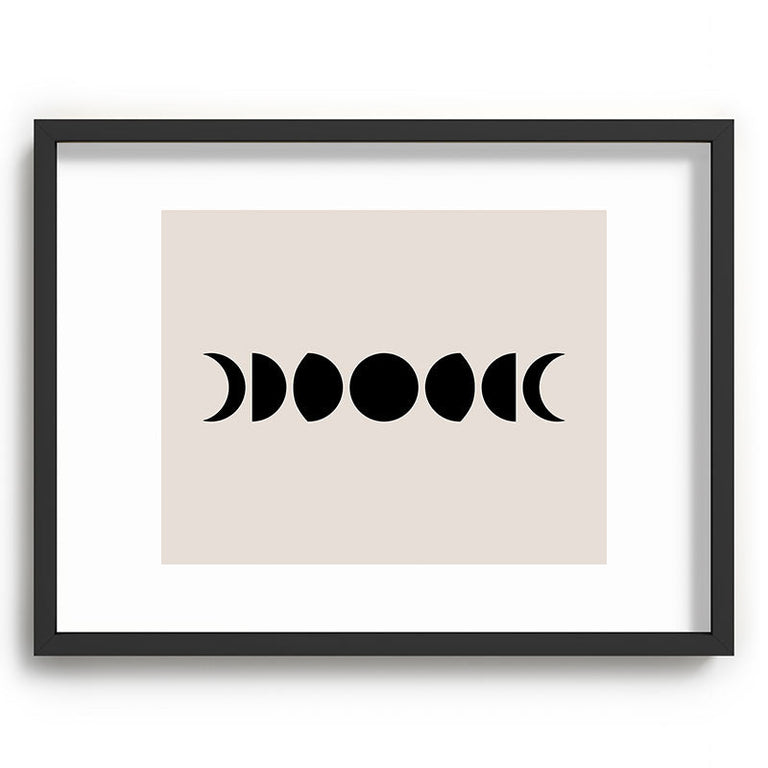 Minimal Moon Phases White Recessed Framing Rectangle