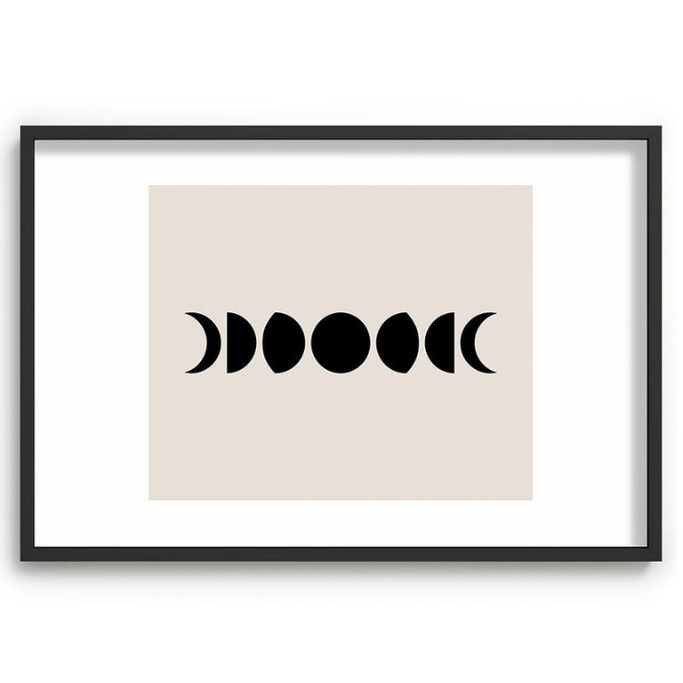 Minimal Moon Phases White Recessed Framing Rectangle