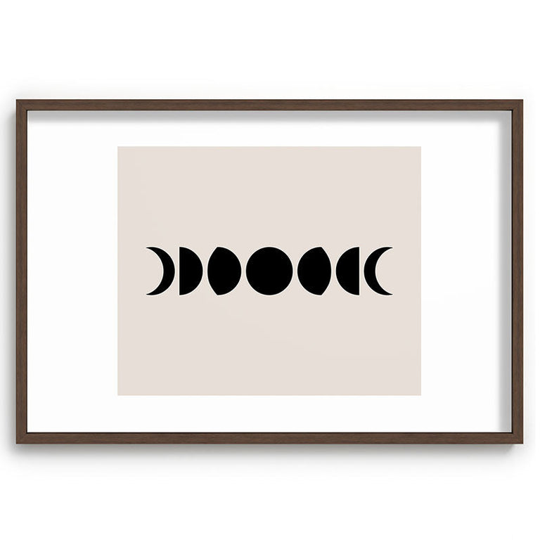 Minimal Moon Phases White Recessed Framing Rectangle