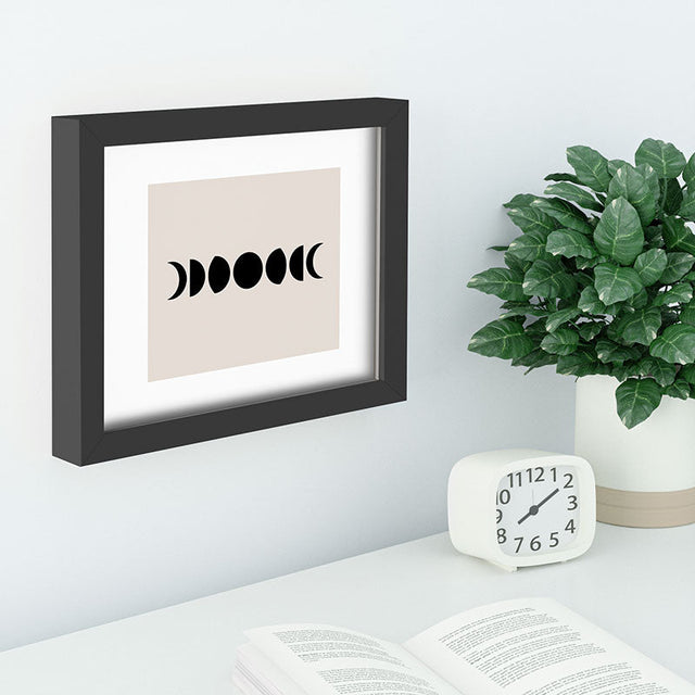 Minimal Moon Phases White Recessed Framing Rectangle