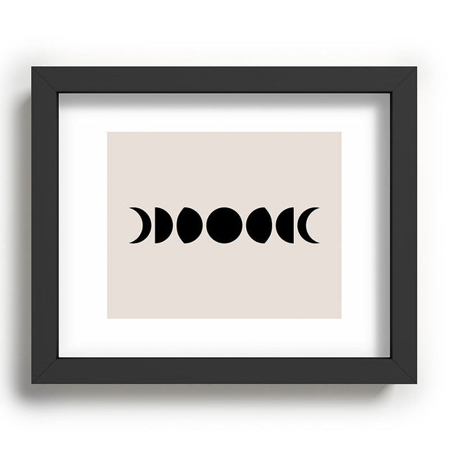 Minimal Moon Phases White Recessed Framing Rectangle