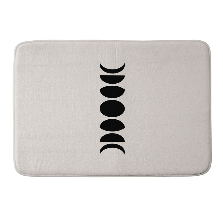 COLOUR POEMS MINIMAL MOON PHASES WHITE MEMORY FOAM BATH MAT