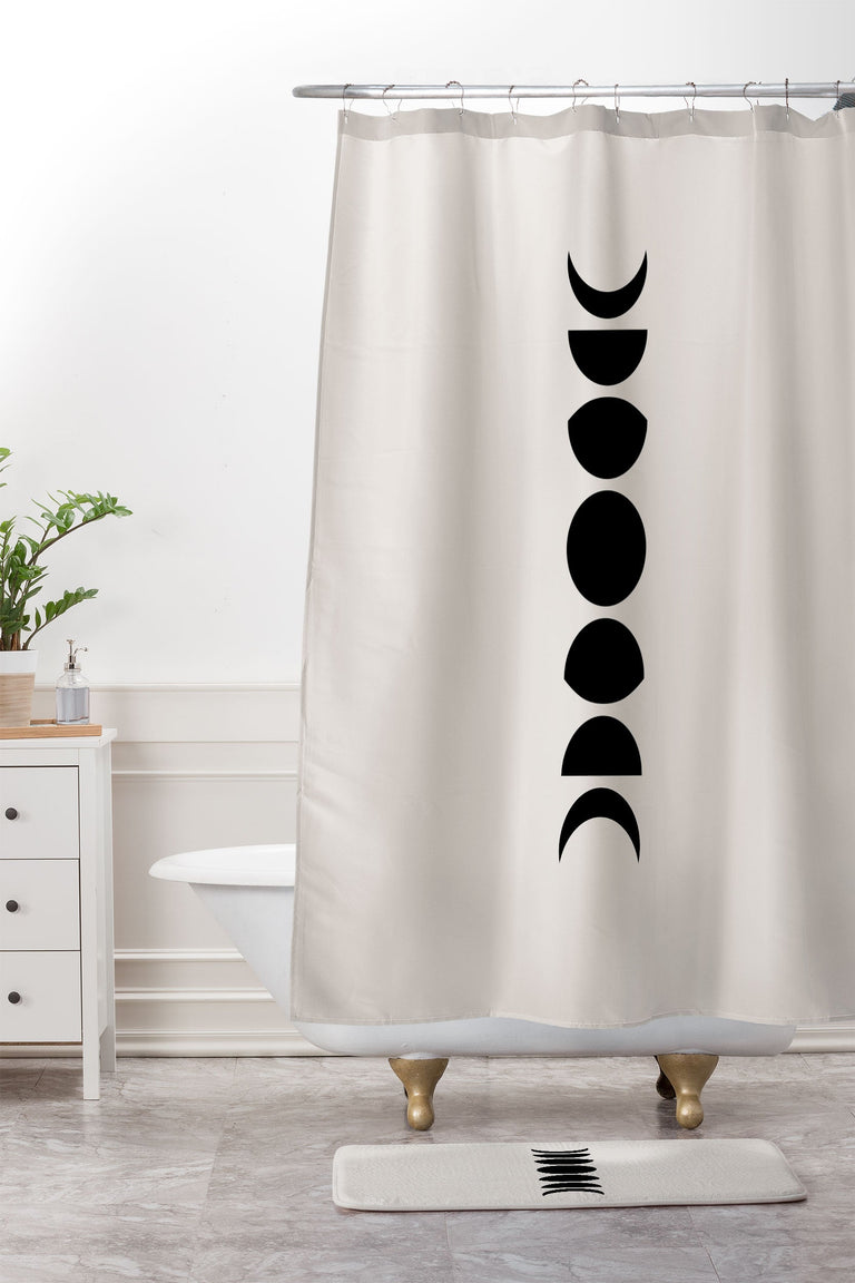 COLOUR POEMS MINIMAL MOON PHASES WHITE MEMORY FOAM BATH MAT