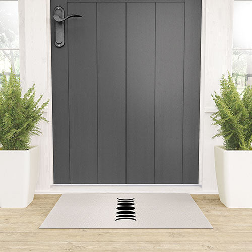 Minimal Moon Phases White Welcome Mat