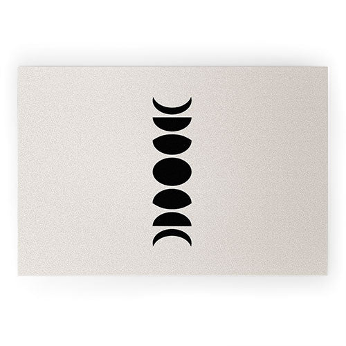 Minimal Moon Phases White Welcome Mat