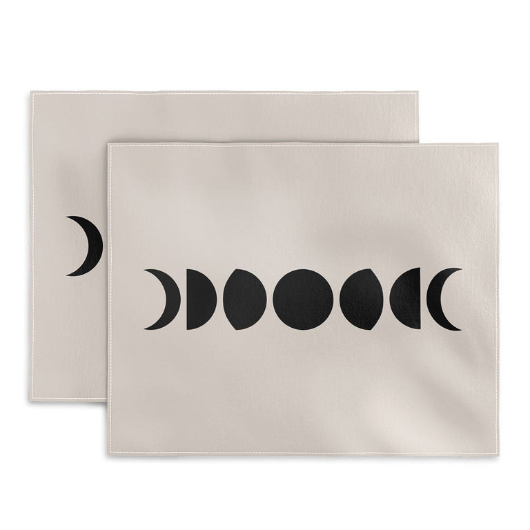 Minimal Moon Phases White Placemat