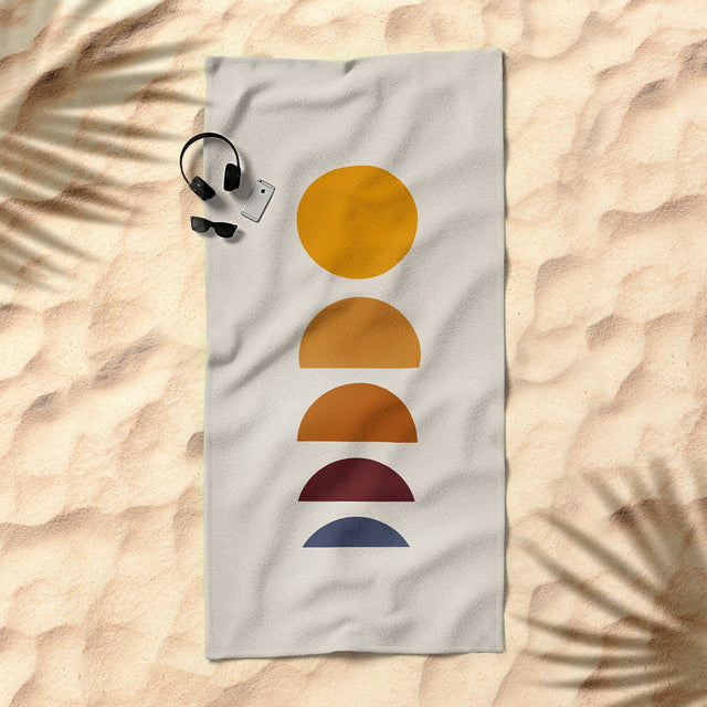 Minimal Sunrise Sunset I Beach Towel