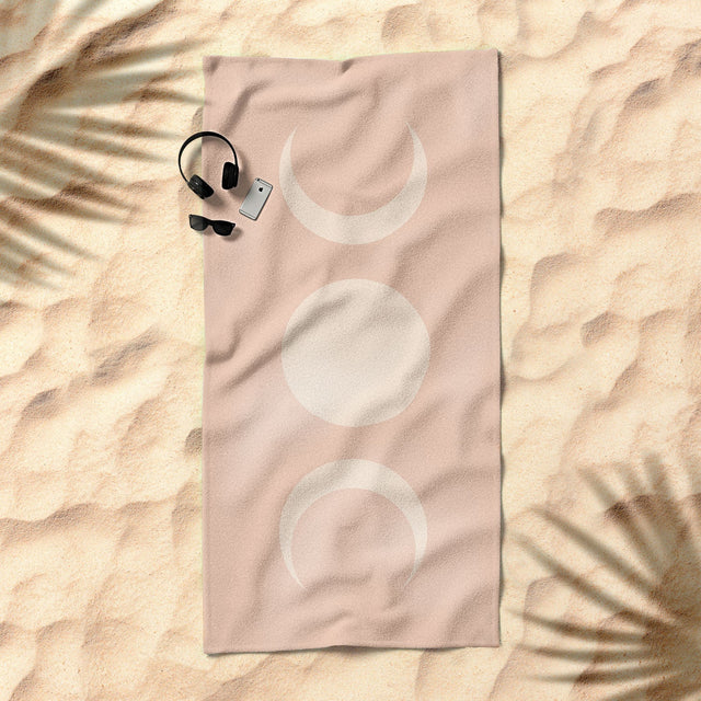 Moon Minimalism Ethereal Light Beach Towel