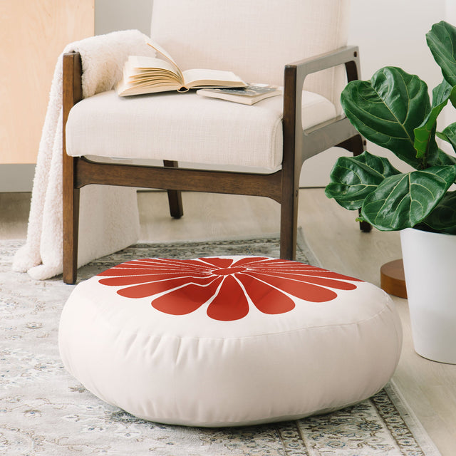 Retro Daisy III Floor Pillow Round