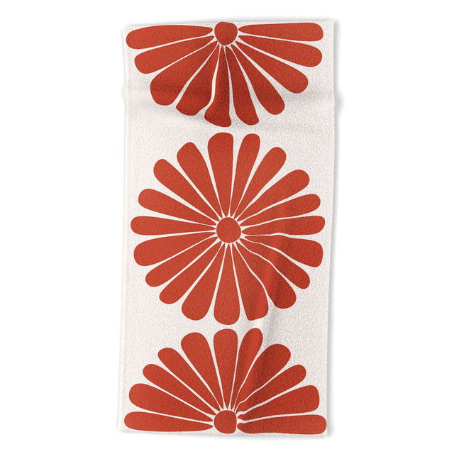 Retro Daisy III Beach Towel