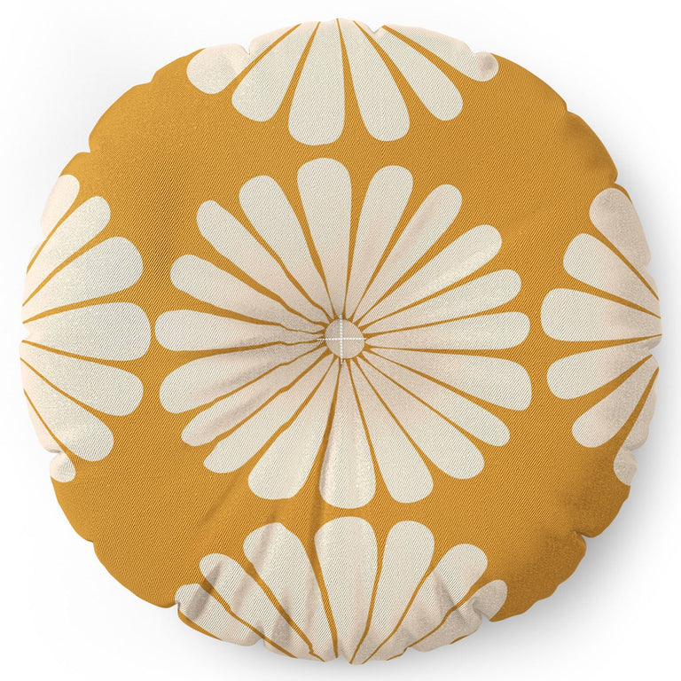 Retro Daisy XIX Floor Pillow Round