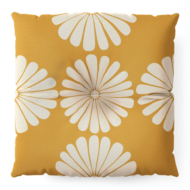 Retro Daisy XIX Floor Pillow Square