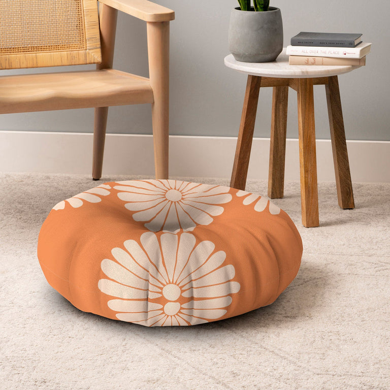 Retro Daisy XXII Floor Pillow Round