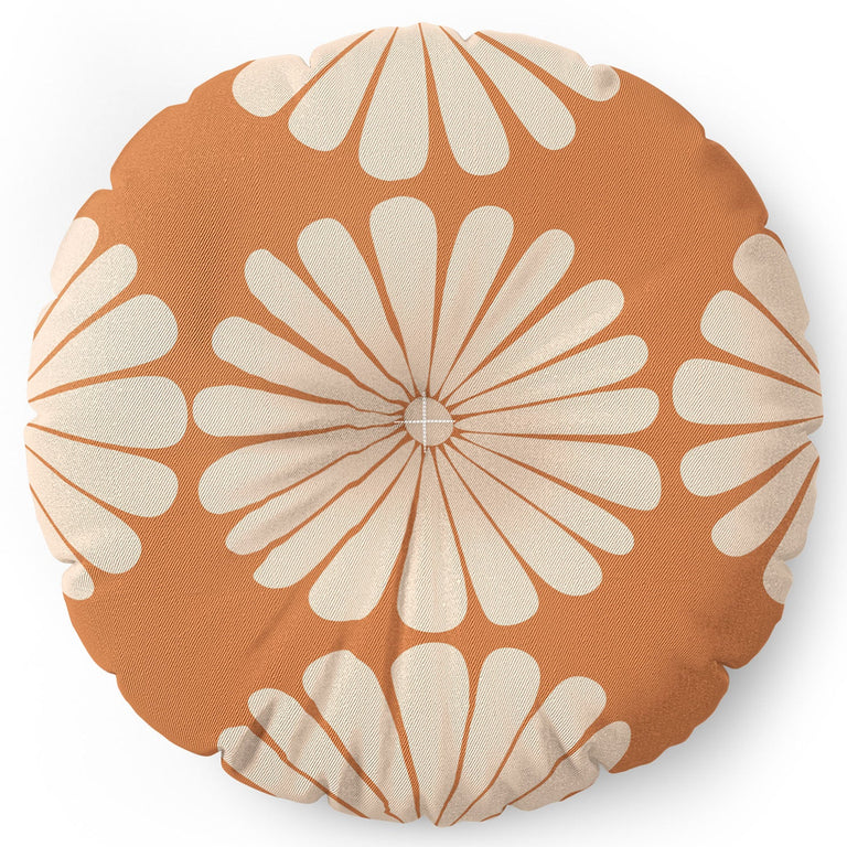 Retro Daisy XXII Floor Pillow Round