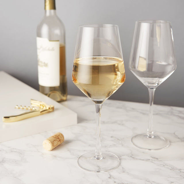 ANGLED CRYSTAL CHARDONNAY FLUTES | COCKTAIL