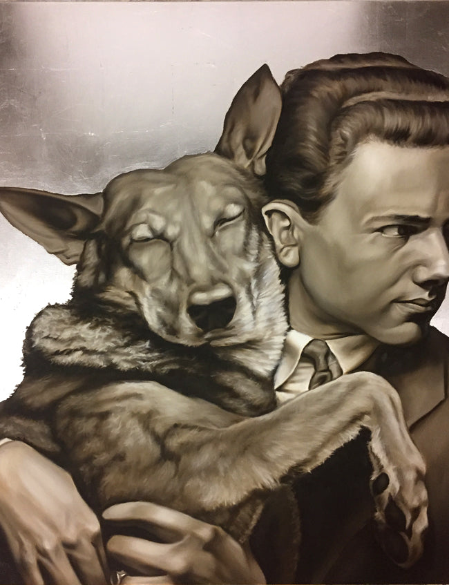 DOG WITH MAN #1 by Paul Morin