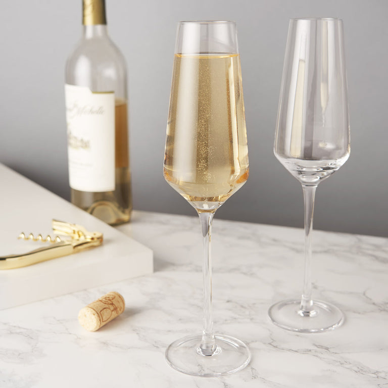 ANGLED CRYSTAL CHAMPAGNE FLUTES | COCKTAIL ENTERTAINING