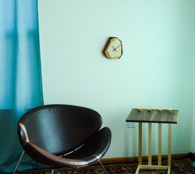 Geometric Wall & Table Clock by Iron Roots Designs | made in Berkeley, CA