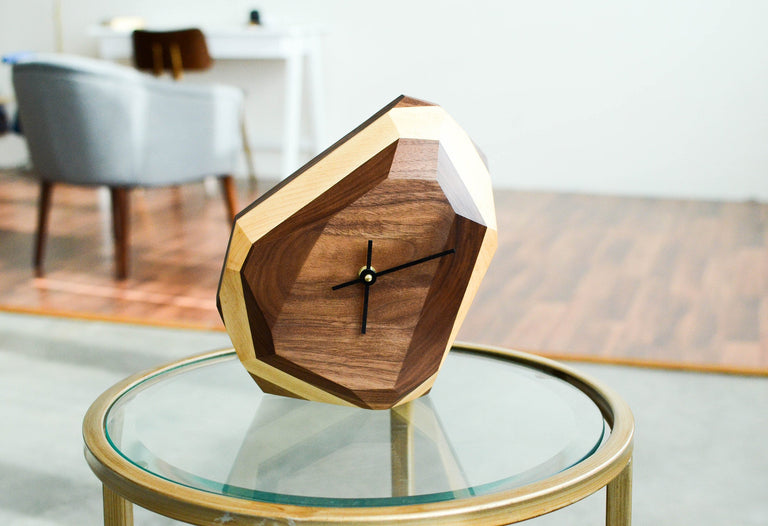 Geometric Wall & Table Clock by Iron Roots Designs | made in Berkeley, CA