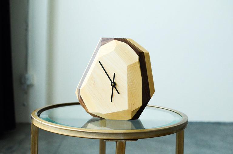 Geometric Wall & Table Clock by Iron Roots Designs | made in Berkeley, CA