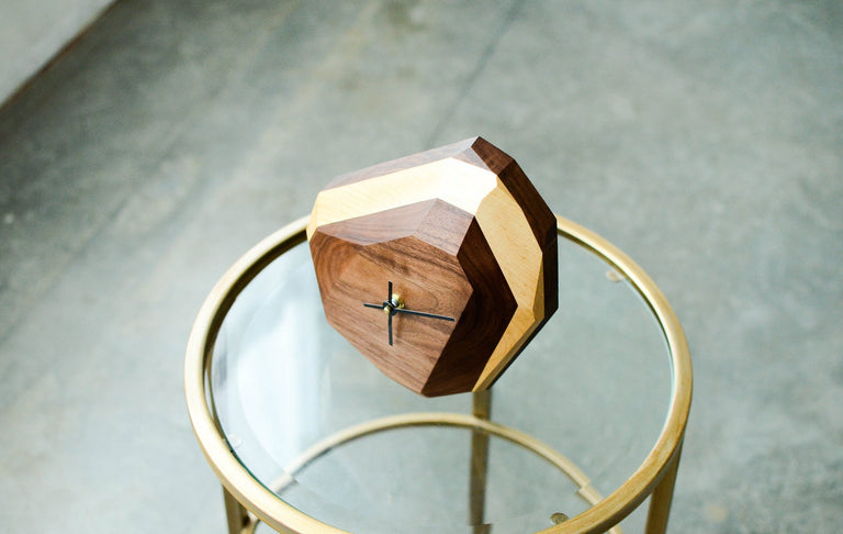 Geometric Wall & Table Clock by Iron Roots Designs | made in Berkeley, CA