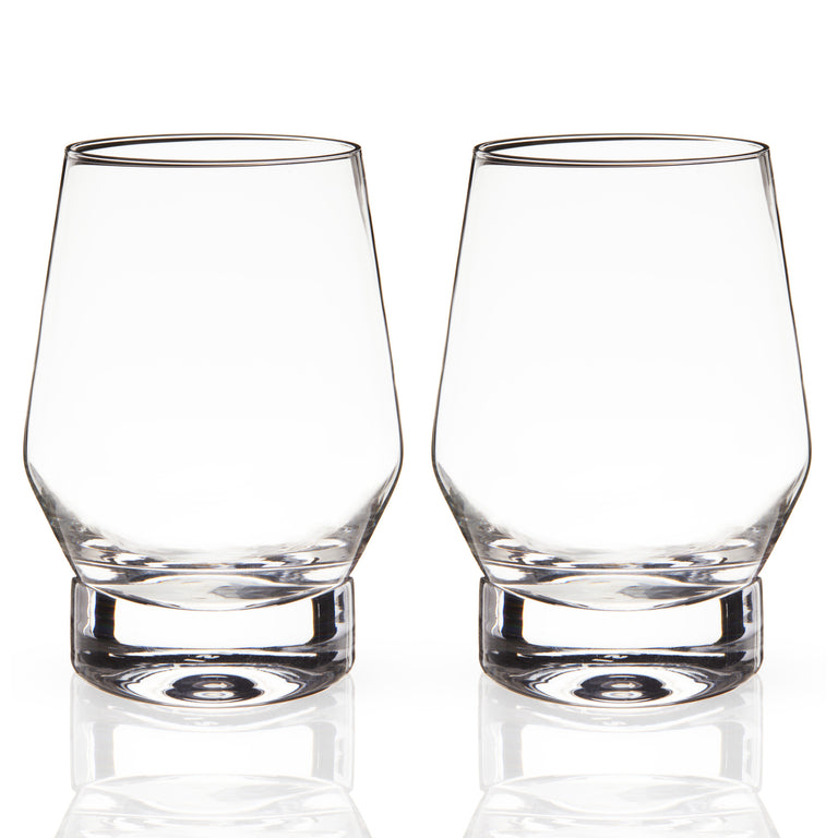 HEAVY BASE CRYSTAL WHISKEY GLASSES 