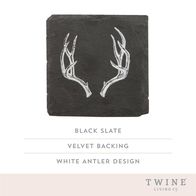 ANTLER SLATE COASTERS 