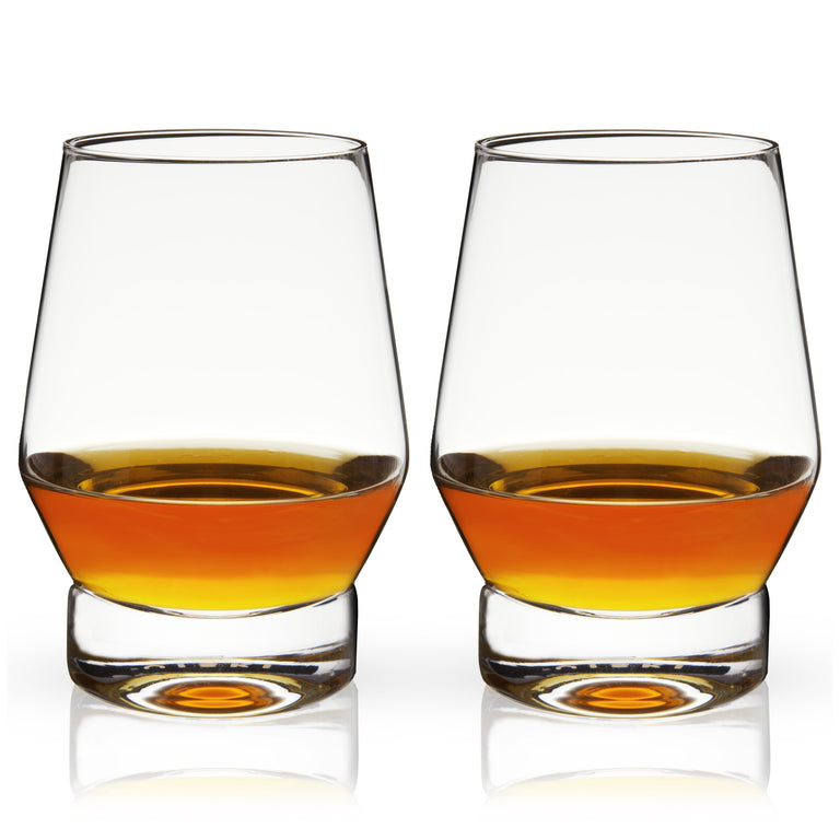 HEAVY BASE CRYSTAL WHISKEY GLASSES 