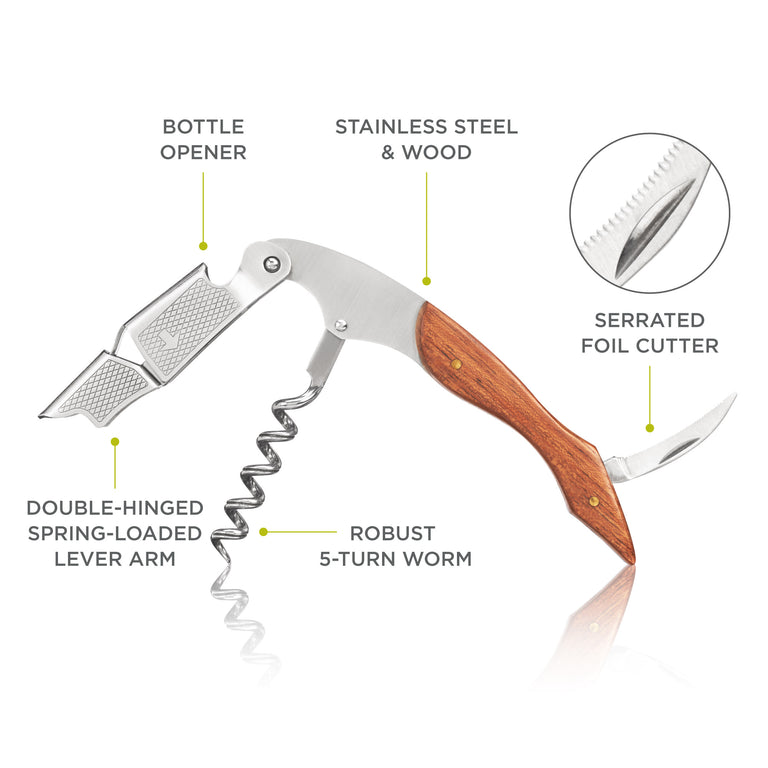 DOUBLE-HINGED WAITER'S CORKSCREW