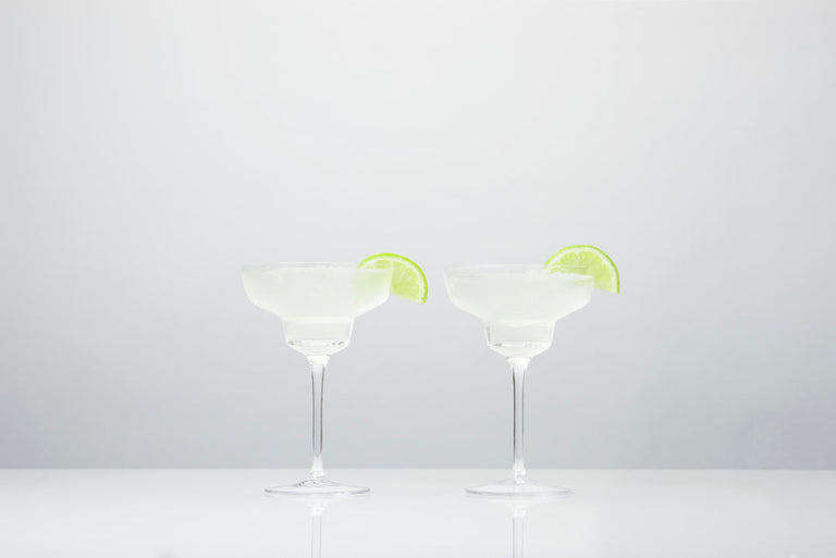 ANGLED CRYSTAL MARGARITA GLASSES | COCKTAIL