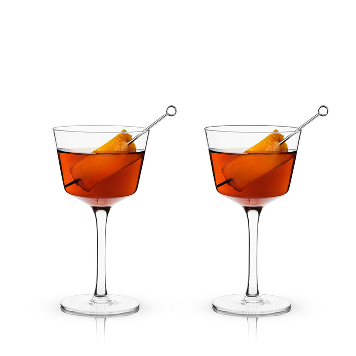 ANGLED CRYSTAL COCKTAIL GLASSES