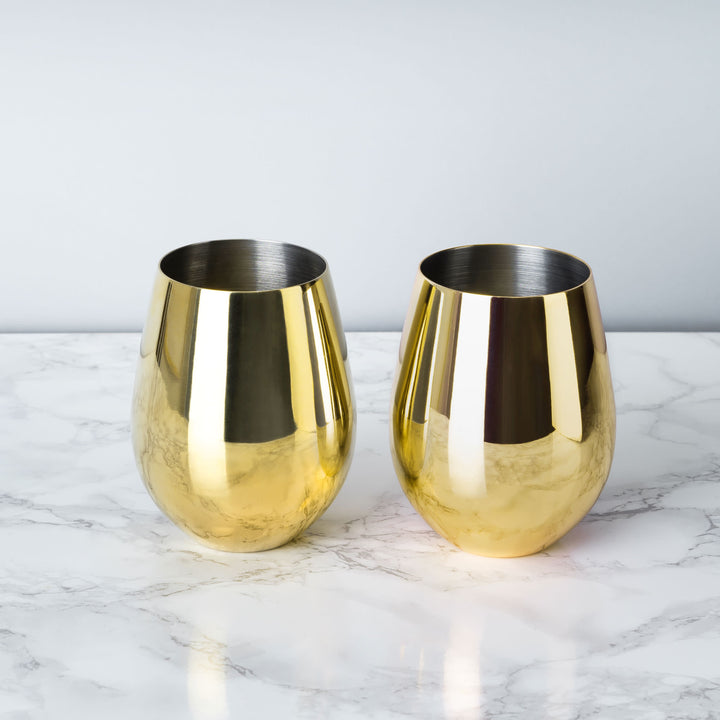 STEMLESS STEEL WINE GLASSES