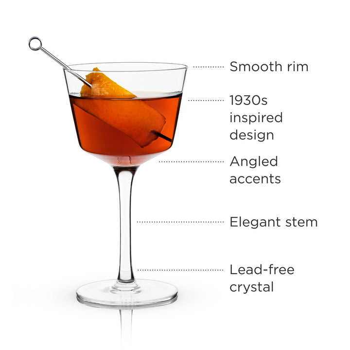 ANGLED CRYSTAL COCKTAIL GLASSES