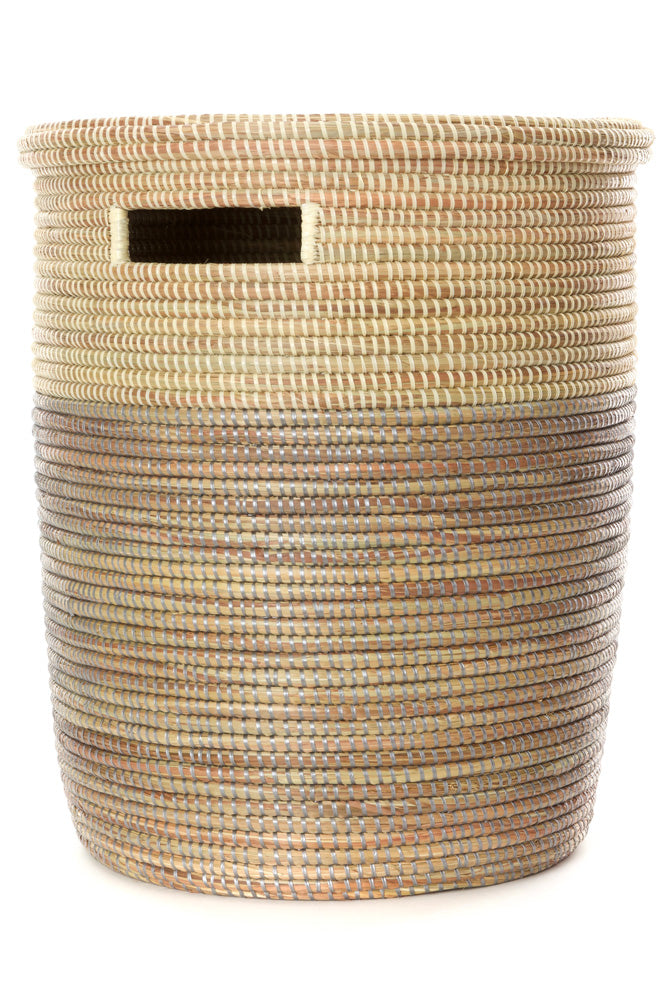DUO-TONED FLAT-LIDDED BASKET (SENEGAL)