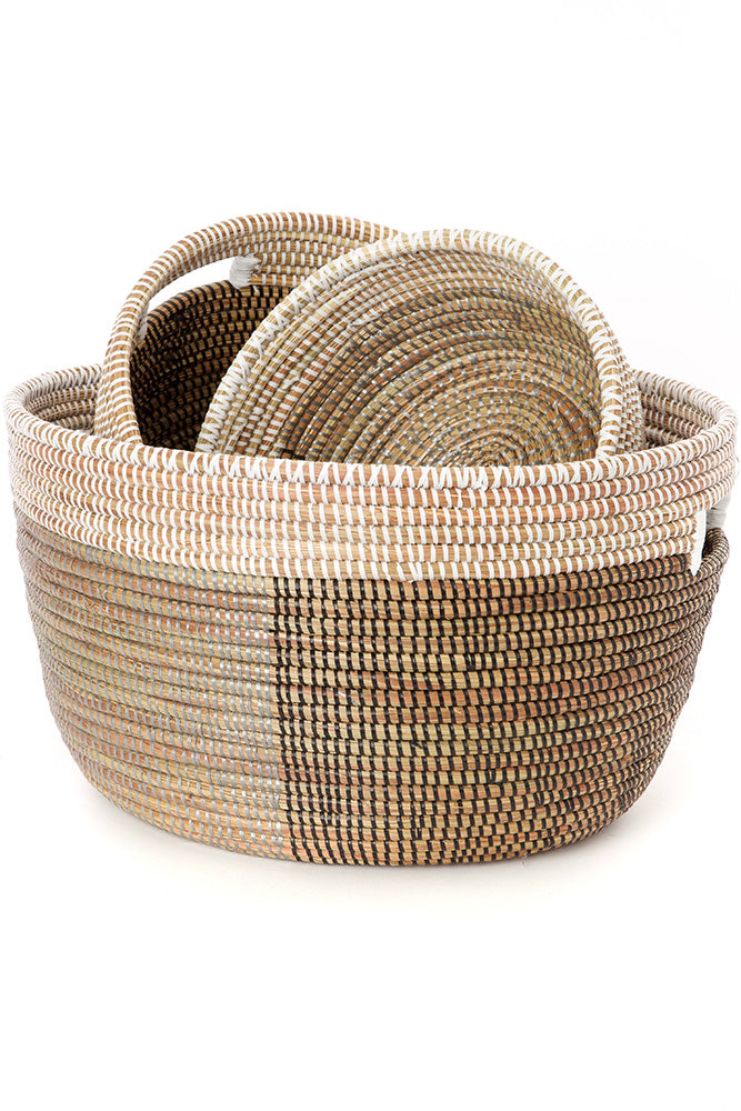 TRI-TONED NESTING BASKET SET (SENEGAL)