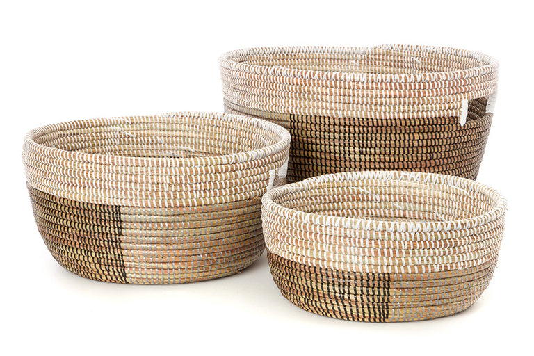 TRI-TONED NESTING BASKET SET (SENEGAL)
