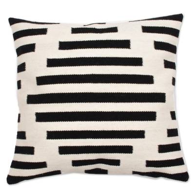 BLACK & WHITE INCAN DIAMOND PILLOW (PERU)