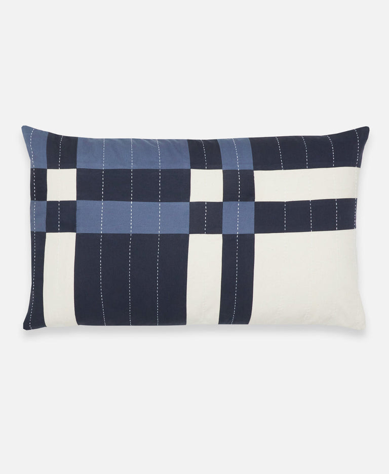 COBALT PATCHWORK THROW PILLOW | PILLOWS